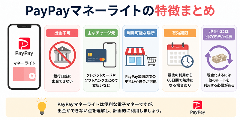 PayPay現金化の方法・マネーライトの特徴まとめ